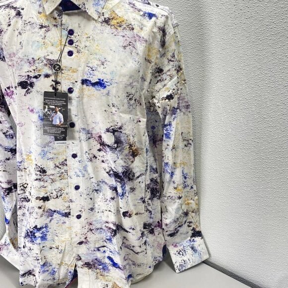 Au Noir Men’s Magnani Long Sleeve Button-Up Shirt Size 4XL White - Picture 12 of 15